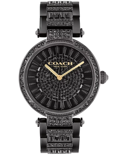  Женские часы Cary Black с кристаллами из нержавеющей стали 34 мм black