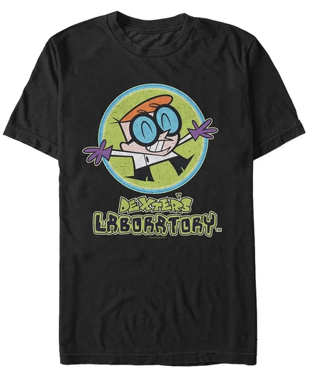 Мужская черная футболка с коротким рукавом Fifth Sun от Dexter's Laboratory Happy Scientist black