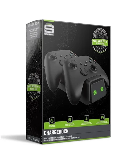 Док-станция Surge Dual Charge для контроллеров Xbox, черная