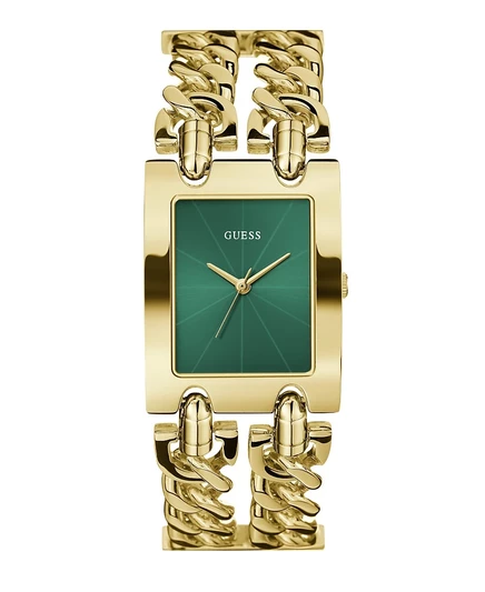 Женские аналоговые часы GUESS золотистого цвета из нержавеющей стали, 28-миллиметровое золото