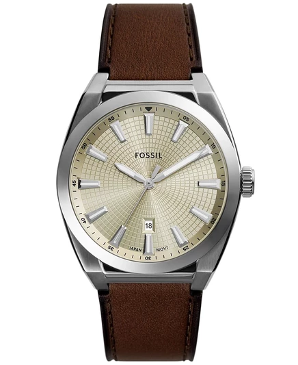 Мужские часы Fossil Everett 42 мм с датой, коричневые