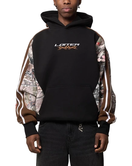 Мужское худи Loiter Hunter Patchwork, черное
