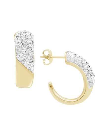 Серьги-кольца Essentials Clear Crystal Pave J, золочёные/серебристые