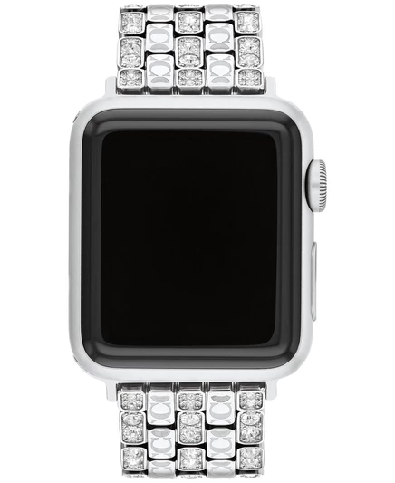 Женский серебристый ремешок Apple Watch из нержавеющей стали с кристаллами длиной 38 мм, 40 мм, 41 мм