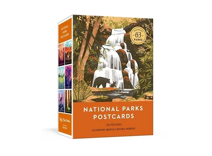 Набор почтовых открыток National Parks — 100 иллюстраций, белые