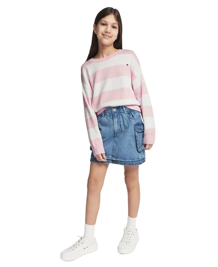 Джинсовая юбка Skort синего цвета от Tommy Hilfiger для девочек 7-16 лет