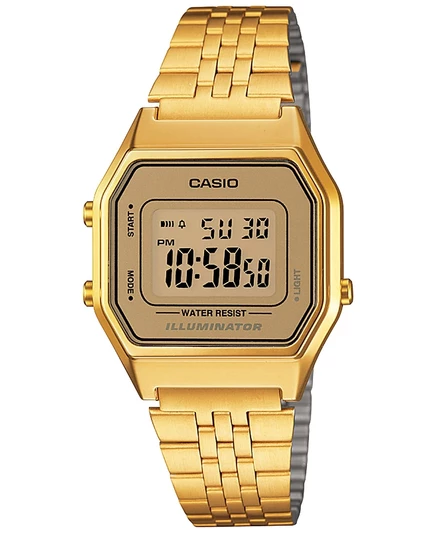 Женские часы Casio LA680WGA-9MV сталь, 39×39 мм, золотистые
