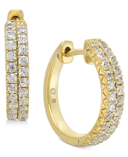Женские серьги-кольца Macy's, 1/2 карата, желтое золото