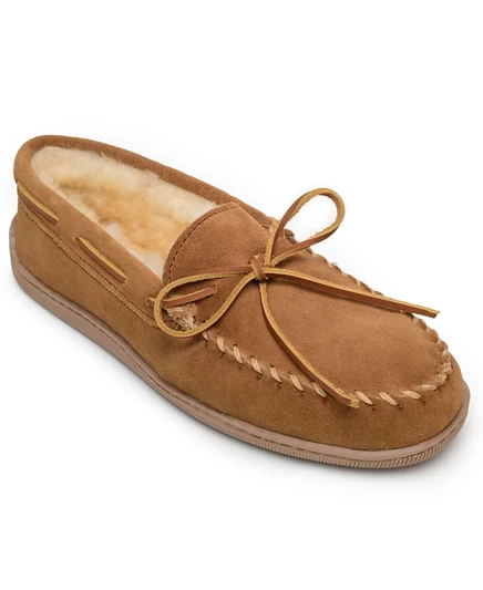 Мужские тапочки-мокасины Minnetonka из овчины, бежевые
