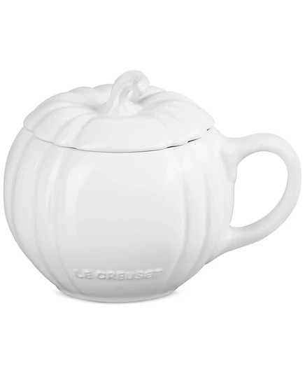 Кружка le creuset pumpkin 414 мл с крышкой, белая