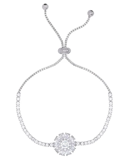 Браслет Macy's Sunflower с куб. цирконием, серебристый