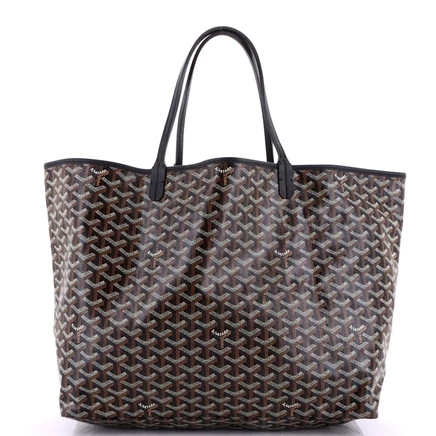 Женская сумка Goyard Saint Louis GM покрытый канвас, черная
