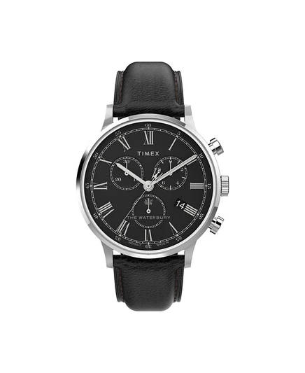 Мужские часы Timex Waterbury 40мм кожаный ремешок черные