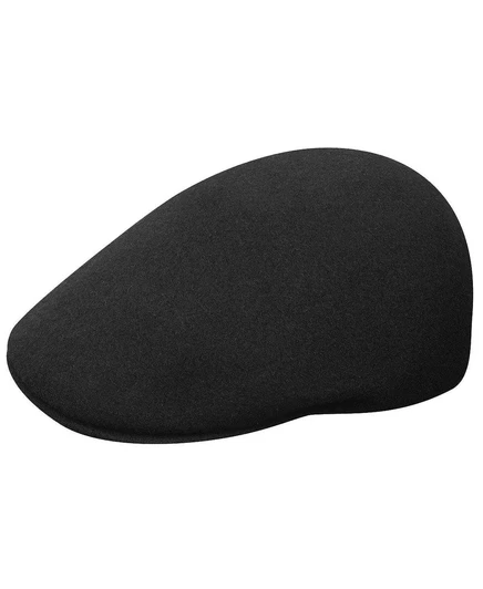 Мужская шерстяная кепка Kangol 507 Seamless Wool, черная с золотистым