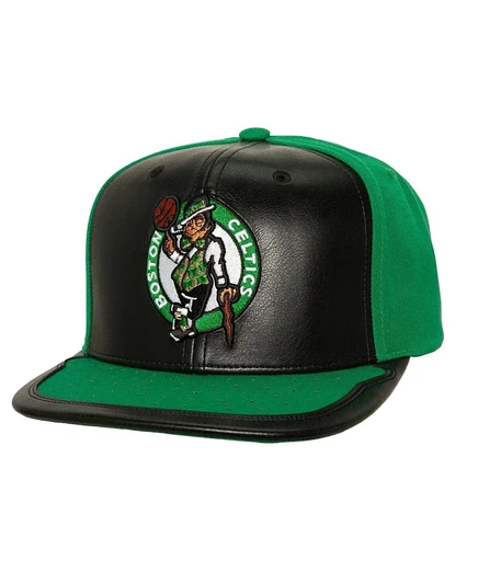 Мужская бейсболка Mitchell & Ness Black, Kelly Green Boston Celtics Day One Snapback black