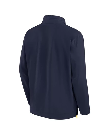 Мужская куртка Jordan's Navy Michigan Wolverines Sideline Coachs на молнии с четвертью navy