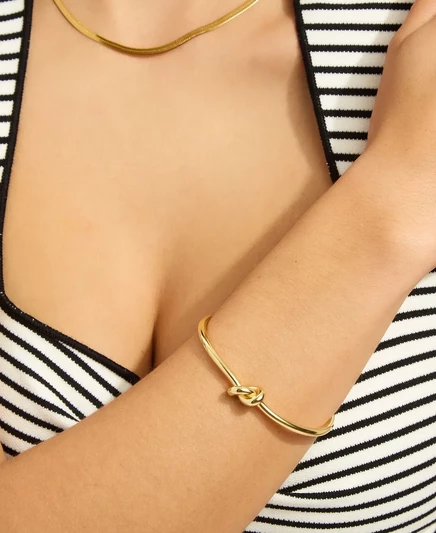 Браслет-кафф Adornia Gold Knot, золотистый