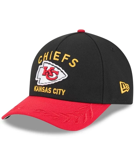 Мужская кепка New Era 9FORTY Kansas City Chiefs NFL Draft 2025 с регулировкой, черно-красная