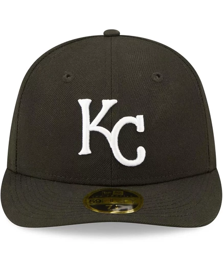 Мужская черно-белая кепка New Era Kansas City Royals с низким профилем 