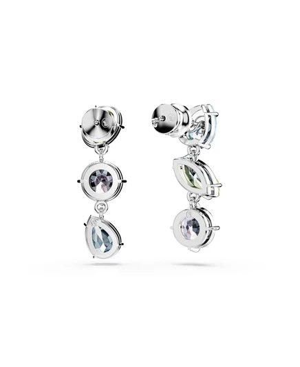 Серьги-капли Gema смешанной огранки Swarovski с разноцветным родиевым покрытием multicolored
