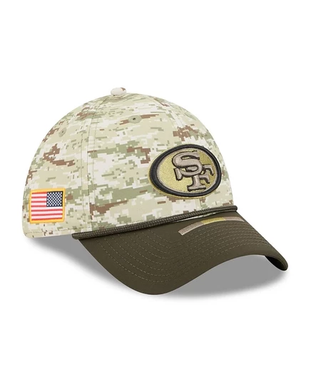 Мужской камуфляж новой эры/Темно-зеленый/Темно-зеленый San Francisco 49ers 2025 Salute to Service 39THIRTY Flex Hat зеленый