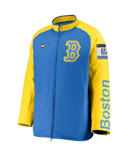 Мужская светло-голубая бейсбольная куртка Nike Boston Red Sox City Connect на молнии light blue