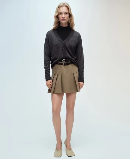 Женский вязаный кардиган Mango с V-образным вырезом dark heather gray