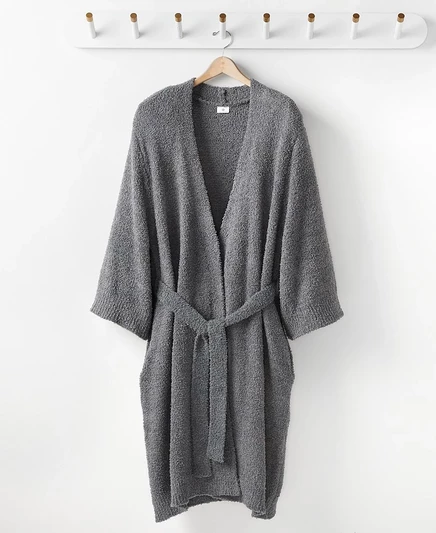 Халат Hotel Collection вязаный, серый