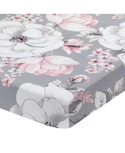 Простыня в кроватку Lambs & Ivy Botanical, серая