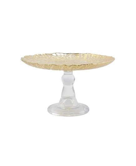 Подставка для торта Vietri Rufolo Glass Crocodile стеклянная, золотая