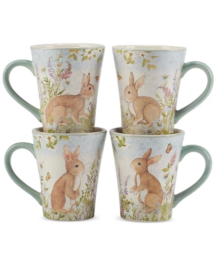 Керамические кружки Certified International Easter Meadow, 4 шт., разноцветные