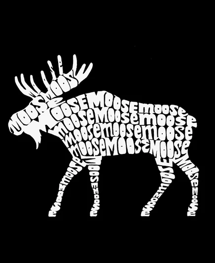Мужская футболка с коротким рукавом Word Art Moose с принтом от LA Pop Art black