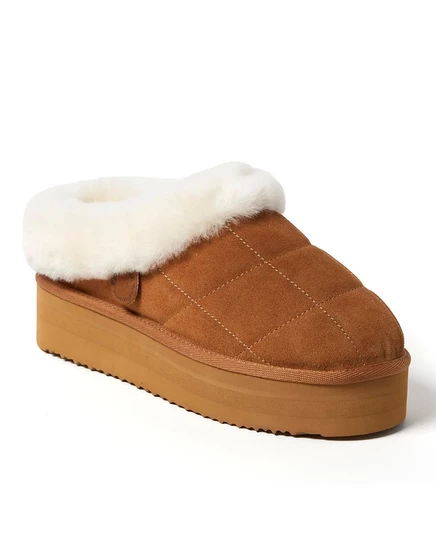 Женские сабо Dearfoams Bendigo из натуральной овчины, коричневые
