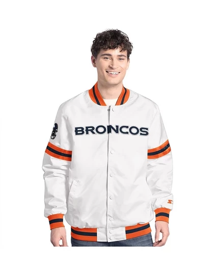 Мужская спортивная куртка на молнии Denver Broncos Scout белого цвета для начинающих
