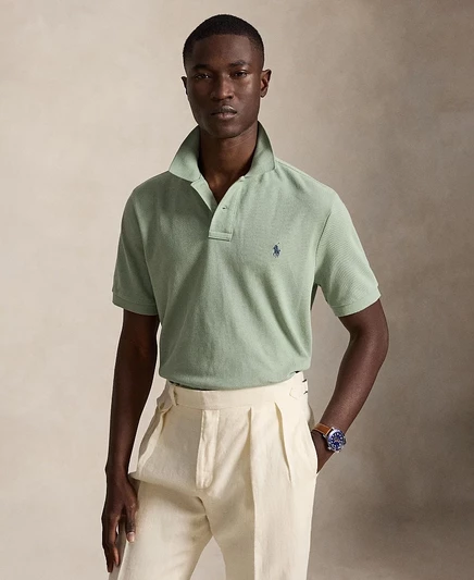 Мужское поло Polo Ralph Lauren Custom Slim-Fit, светло-зеленое