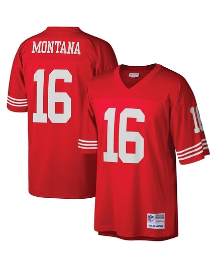 Мужская футболка Joe Montana Scarlet San Francisco 49ers Big and Tall 1990 года выпуска, точная копия футболиста, вышедшего на пенсию. red