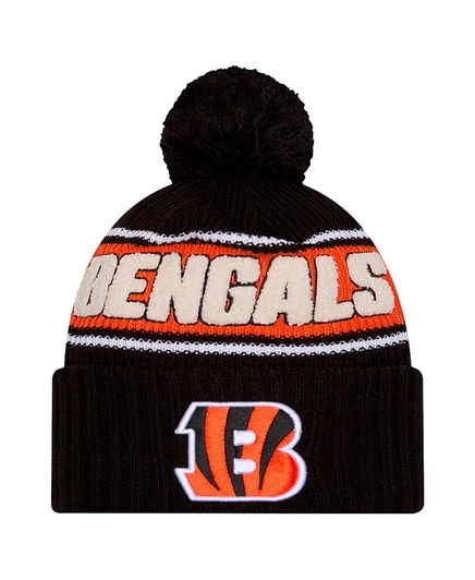 Мужская вязаная шапка New Era Cincinnati Bengals с помпоном, черная