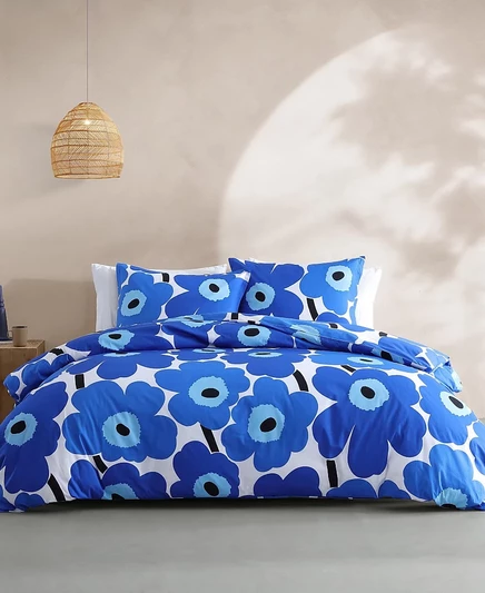 Комплект пододеяльника Marimekko Unikko Full/Queen, синий