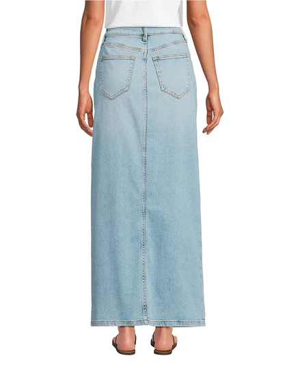 Женская макси-юбка из мягкого денима Lands' End breeze blue wash