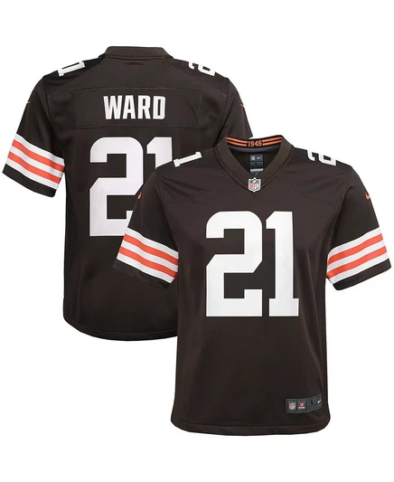 Детская игровая футболка Nike Denzel Ward Cleveland Browns, коричневая