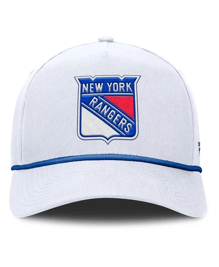 Мужская белая бейсболка Fanatics New York Rangers Rope с регулируемой А-образной оправой white