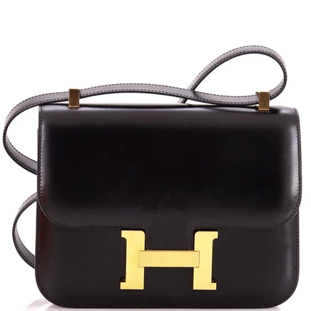 Женская сумка Hermès Constance 24 NM Box Calf, черная