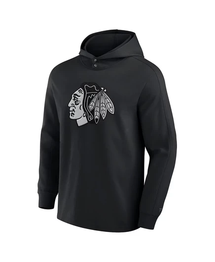 Мужская черная футболка с капюшоном и длинными рукавами Fanatics Chicago Blackhawks Elements Blaze Tri-Blend от Fanatics black