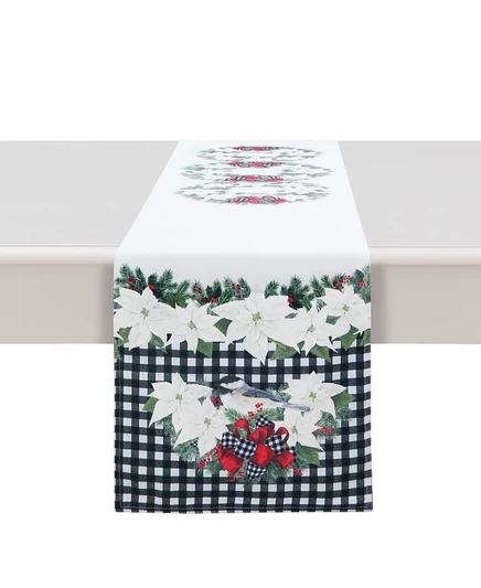Дорожка Laural Home Christmas Trimmings, черно-белая