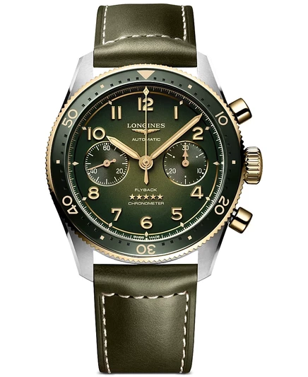 Мужские часы Longines Spirit автомат хронограф Flyback 42 мм, зеленые