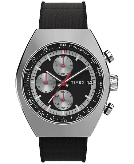 Мужские аналоговые часы Timex с черным каучуковым ремешком, 42 мм, черный