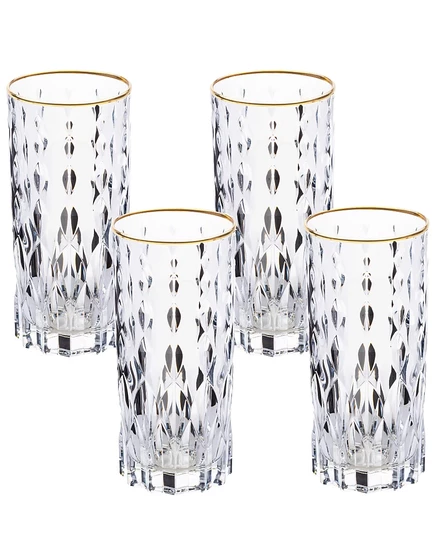 Высокие шаровые тумблеры Lorren Home Trends Marilyn золотистого цвета, набор из 4 желтых