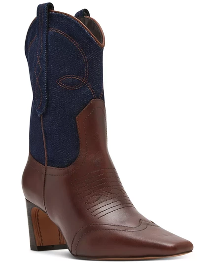 Женские ботильоны в западном стиле на каблуке Josefine Blade denim multi