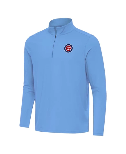 Мужская темно-синяя толстовка Chicago Cubs Intent с застежкой на четверть молнии от Antigua  powder blue