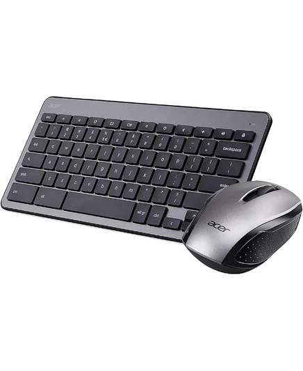 Acer Wireless Keyboard & Mouse Bundle - Беспроводная оптическая мышь RF, 74-клавишная беспроводная клавиатура с USB-приемником серого цвета